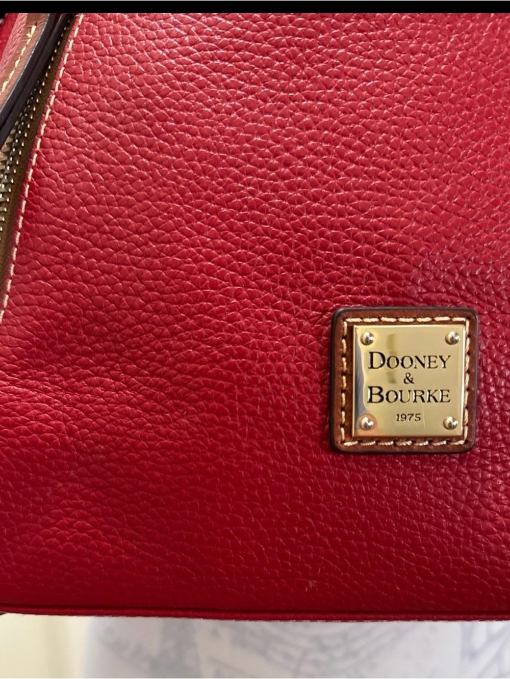 Dooney & Bourke Red Leather Tote and Brown Dooney wallet - Picture 6 of 10